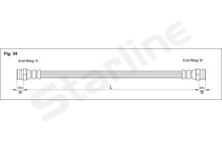 Тормозной шланг STARLINE HA AL.1224