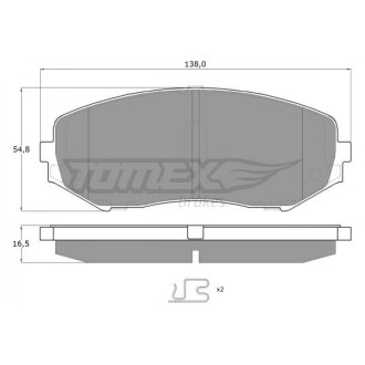 Гальмівні колодки дискові TOMEX 1492