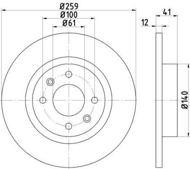 Тормозной диск перед. Sandero/Logan/Twingo/Fortwo 96- 0.9-1.6 (PRO) PAGID HELLA 8DD355115-271