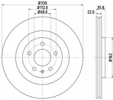 Тормозной диск зад. A4/A5/A6/A7/Q5/Macan 07- 1.8-3.2 (PRO) 330mm PAGID HELLA 8DD355118-021 (фото 1)