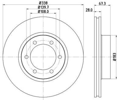 Тормозной диск перед. Cruiser 300/Prado/Lexus GX 01-10 3.0-4.7 PAGID HELLA 8DD355111-861