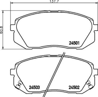 Колодки гальмівні дискові комплект; передн. PAGID HELLA 8DB355012-961