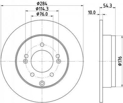 Тормозной диск зад. Ix35/Sonata/Grandeur/Optima 05- 1.7-3.3 PAGID HELLA 8DD355114-521 (фото 1)