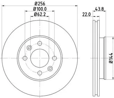 Диск гальмівний з покриттям PRO; передн. PAGID HELLA 8DD355117-981