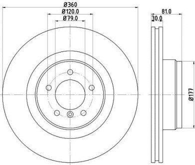 Тормозной диск перед. Range Rover III 02-12 3.0-4.4 (PRO) PAGID HELLA 8DD355115-611