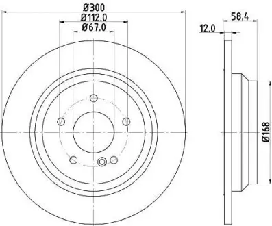Гальмівний диск зад. W221/C216/R230 04-13 2.0-6.0 (PRO) PAGID HELLA 8DD355115-411