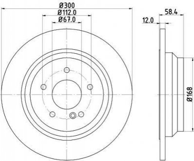 Тормозной диск зад. W221/C216/R230 04-13 2.0-6.0 (PRO) PAGID HELLA 8DD355115-411