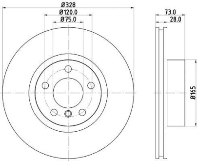 Диск гальмівний з покриттям PRO; передн. PAGID HELLA 8DD355119-531