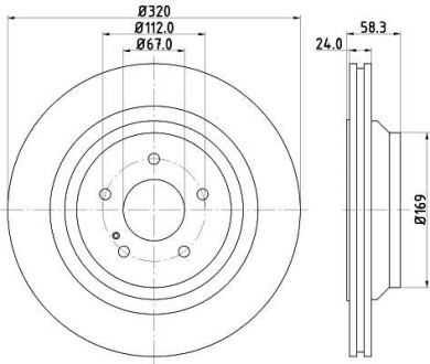 Тормозной диск зад. W221/C216 05-13 2.2-5.5 (PRO) HC PAGID HELLA 8DD355128-751