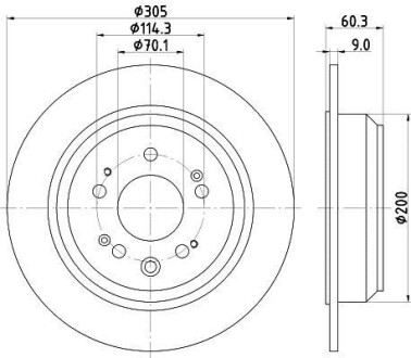 Тормозной диск зад. Accord VIII 08- 2.0-2.4 305mm PAGID HELLA 8DD355116-111