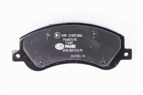 Колодки гальмівні дискові комплект; передн. PAGID HELLA 8DB355012-761 (фото 1)