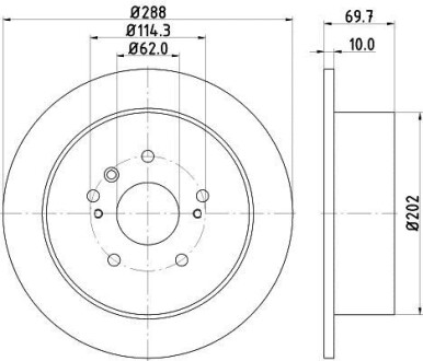 Тормозной диск зад. Lexus RX 03-08 3.0-3.5 (PRO) PAGID HELLA 8DD355114-991