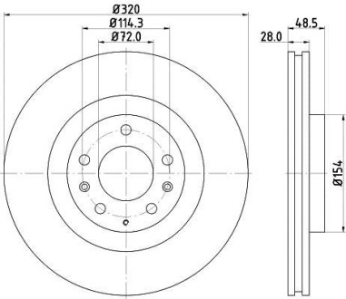 Диск гальмівний з покриттям PRO; передн. PAGID HELLA 8DD355118-201