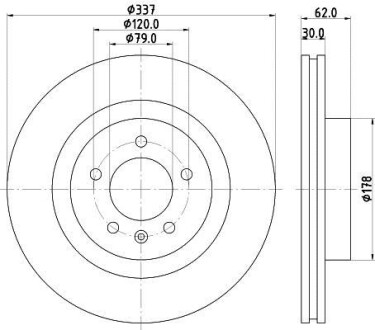 Диск гальмівний; передн. PAGID HELLA 8DD355111-481