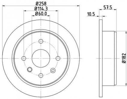 Тормозной диск зад. Nubira/Lacetti 03- 1.4-2.0 PAGID HELLA 8DD355114-161 (фото 1)