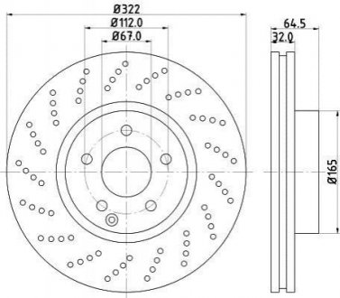 Тормозной диск перед. W204/W212/C207 1.8-3.5 PAGID HELLA 8DD355114-231