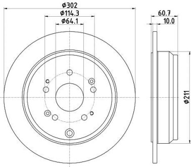 Тормозной диск зад. CR-V 07- 1.6-2.4 (PRO) PAGID HELLA 8DD355119-221