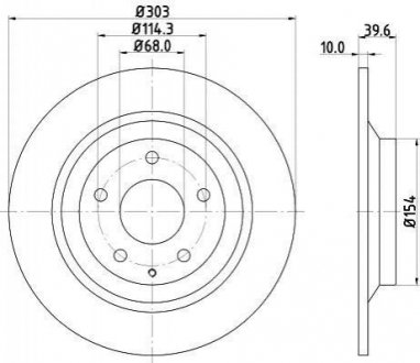 Тормозной диск зад. CX5 11-17 2.0-2.5 (PRO) PAGID HELLA 8DD355118-541 (фото 1)