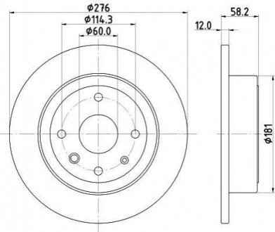 Тормозной диск зад. Epica 05- 2.0-2.5 (PRO) PAGID HELLA 8DD355116-991 (фото 1)