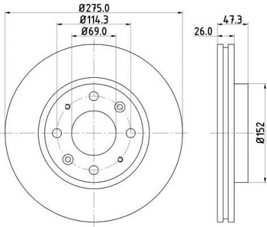 Гальмівний диск перед. Cerato 04- 1.5-2.0 PAGID HELLA 8DD355111-781