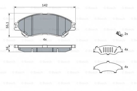 Гальмівні колодки, дискові BOSCH 0 986 494 742 (фото 1)