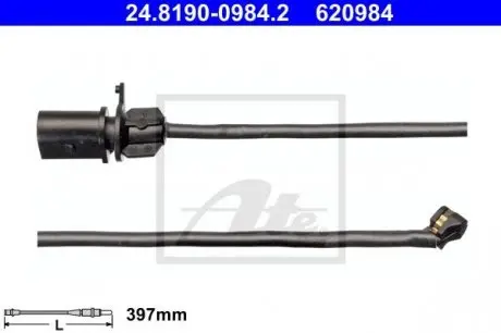 Датчик зносугальм.колодки ATE 24.8190-0984.2