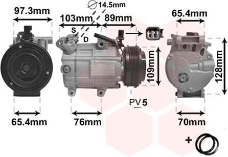 Компресор кондиціонера VAN WEZEL 1800K391