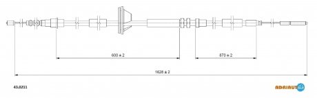 Трос остановочных тормозов ADRIAUTO 43.0211