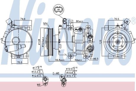 Компрессор HYUNDAI i40 (VF) (11-) 1.7 CRDI NISSENS 890562