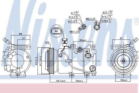 Компрессор HYUNDAI ELANTRA (MD/UD) (10-) 1.6 CRDi NISSENS 890241