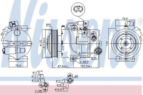 Компрессор HYUNDAI i40 (VF) (11-) 2.0 GDI NISSENS 890563