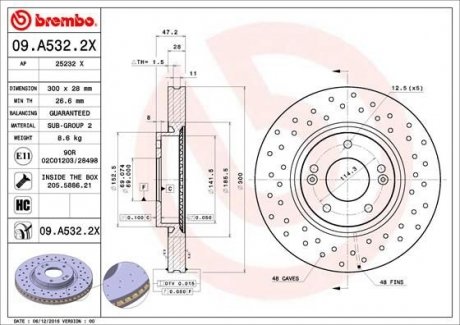 Гальмівні диски BREMBO 09.A532.2X