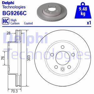 Тормозной диск DELPHI BG9266C