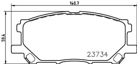Колодки тормозные дисковые передние Lexus RX 270,350, 400h, 450h (08-)/Toyota Prius Hybrid 1.5 (03-09) NISSHINBO NP1062 (фото 1)