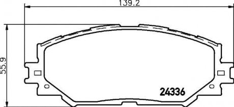 Колодки тормозные дисковые передние Toyota Auris,Corollla 1.3, 1.4, 1.6, 2.0 (07-),RAV-4 2.5 (12-) NISSHINBO NP1019