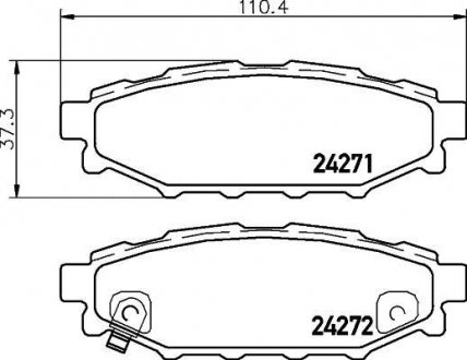 Колодки тормозные дисковые задние Subaru Forester, Impreza, Legacy, Outback 2.0, 2.2, 2.5 (03-) NISSHINBO NP7006 (фото 1)