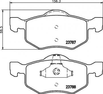Колодки гальмові дискові передні Mazda Tribute 2.0, 3.0 (06-08)/Ford KA 1.2, 1.3 (08-) NISSHINBO NP5028 (фото 1)