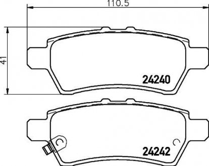 Колодки гальмівні дискові задні Nissan Navara, Pathfinder 2.5, 3.0, 4.0 (05-) NISSHINBO NP2028 (фото 1)