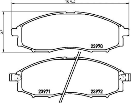 Колодки тормозные дисковые передние Nissan Pick Up, Navara 2.4, 2.5, 3.0 (00-) NISSHINBO NP2027 (фото 1)