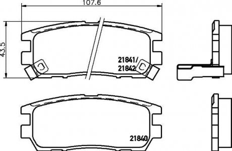 Колодки тормозные дисковые задние Mitsubishi Pajero II 2.6, 2.8, 3.0 (94-00) NISSHINBO NP3002