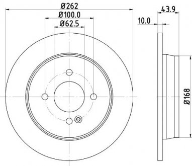 Диск тормозной задний Hyundai Accent IV/ Kia Rio III 1.4, 1.6 (10-) NISSHINBO ND6075K (фото 1)