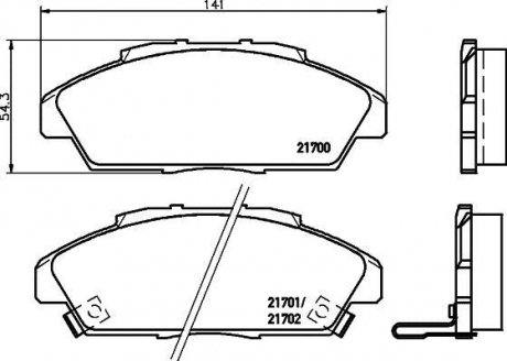Колодки тормозные дисковые передние Honda Accord IV 1.8, 2.2 (90-93) NISSHINBO NP8024 (фото 1)