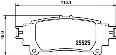 Колодки гальмівні дискові задні Lexus GS, RX 350, 300h, 450h (08-) NISSHINBO NP1105 (фото 1)