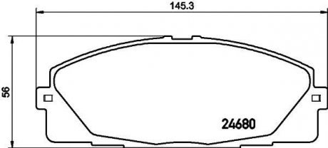 Колодки тормозные дисковые передние Toyota Hiace 2.5, 2.7, 3.0 (05-) NISSHINBO NP1059 (фото 1)
