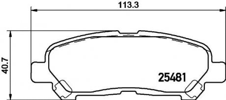 Колодки гальмівні дискові задні Toyota Highlander 2.7, 3.5 (09-) NISSHINBO NP1122 (фото 1)