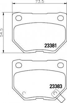 Колодки тормозные дисковые задние Subaru Impreza 2.0, 2.5 (00-07) NISSHINBO NP7011 (фото 1)