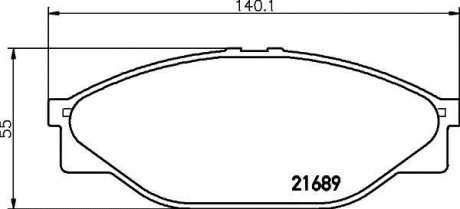 Колодки тормозные дисковые передние Toyota Hilux III 2.4 (92-05) NISSHINBO NP1047 (фото 1)
