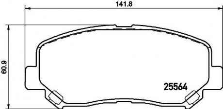 Колодки тормозные дисковые передние Mazda CX-5 2.0 2.2 (11-) NISSHINBO NP5042 (фото 1)