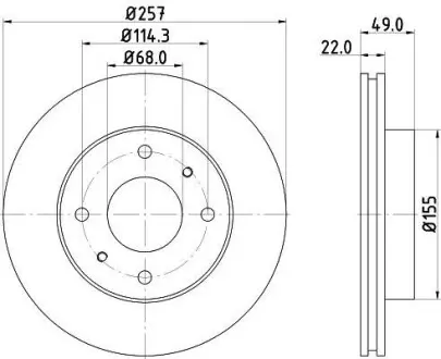 Диск гальмівний передній Nissan Primera 1.6, 2.0 (96-00) NISSHINBO ND2018K