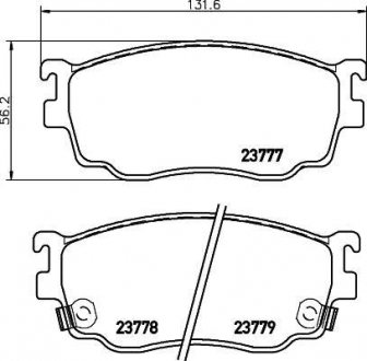 Колодки тормозные дисковые передние Mazda 626 2.0 (98-02) NISSHINBO NP5023